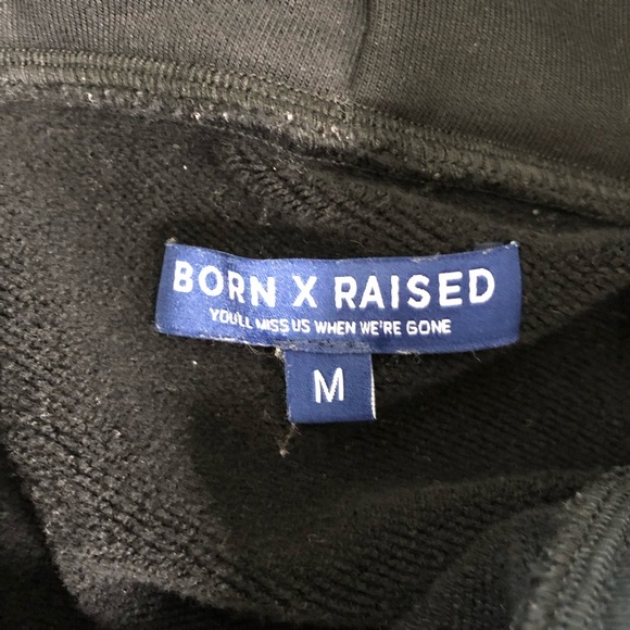 Born x Raised Black Embroidered Sleeves Hoodie Jacket Size Medium - Picture 6 of 7